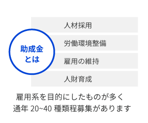 社会保険手続き代行時には、利用可能な助成金をご提案